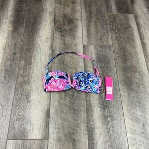 Lilly Pulitzer Navy/Pink Print Bikini Top